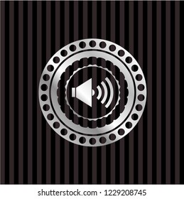 sound icon inside silvery shiny badge