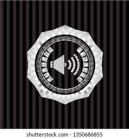 sound icon inside silvery shiny emblem