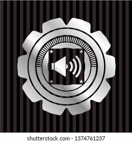 sound icon inside silvery shiny emblem