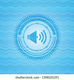 sound icon inside water representation emblem background.