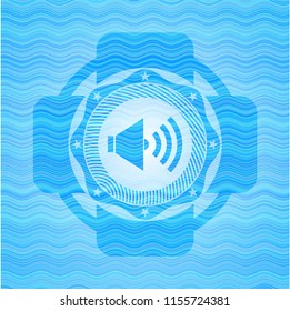 sound icon inside water wave concept emblem background.