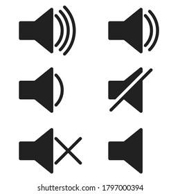 Sound icon isolated vector set illustration on the white background