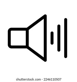 Sound icon line isolated on white background. Black flat thin icon on modern outline style. Linear symbol and editable stroke. Simple and pixel perfect stroke vector illustration