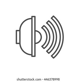 sound icon. linear column with sound waves.  Volume in thin line style vector illustration