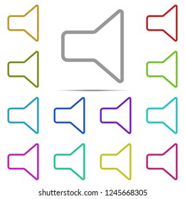 sound icon in multi color. Simple outline vector of web, minimalistic set for UI and UX, website or mobile application