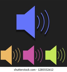 sound icon in multi color. Simple glyph vector of Ban set for UI and UX, website or mobile application on white background