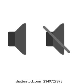 Sound icon. Mute and unmute icon sign isolated on white background