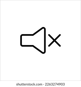 Sound Icon - Sound Off Icon Vector Design Flat Style Symbol, Mute Button Speaker Isolated on white background