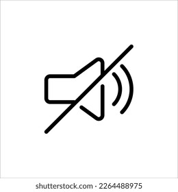Sound Icon - Sound Off Icon Vector Design Flat Style Symbol, Mute Button Speaker Isolated on white background