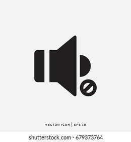 Sound Icon - Sound Off Icon Vector Design Flat Style Symbol , Mute Button Speaker Isolated On light Background