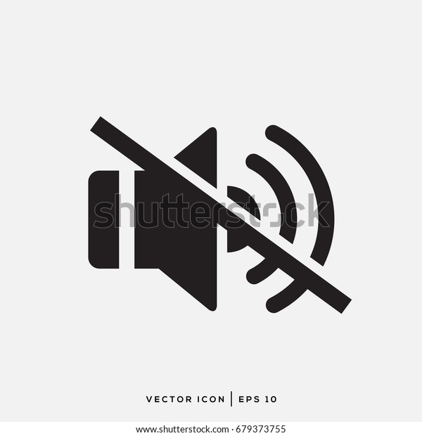 Sound Icon - Sound\
Off Icon Vector Design Flat Style Symbol, Mute Button Speaker\
Isolated On light\
Background