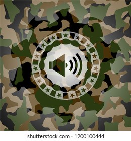 sound icon on camouflage texture