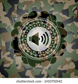 sound icon on camouflage texture