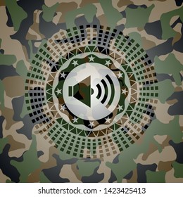 sound icon on camouflaged pattern
