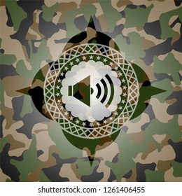 sound icon on camouflaged texture