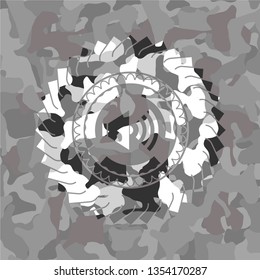 sound icon on grey camo pattern
