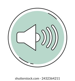 Sound icon with round button symbol