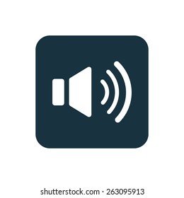 sound icon Rounded squares button, on white background 