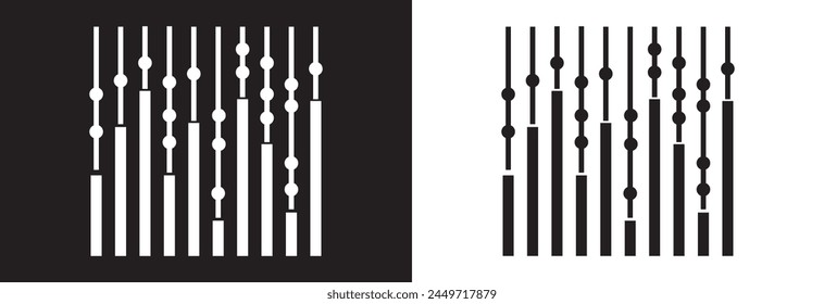 sound icon set. digital recorder voice audio wave vector symbol. soundwave frequency icon in black and white color. Sound waves, Equalizer, Audio waves, Radio signal, Music.