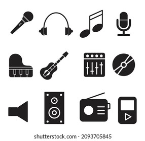 Sound icon set flat style illustration