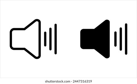 Sound-Icon-Set auf weißem Hintergrund. Zeichen für mobiles Konzept und Webdesign