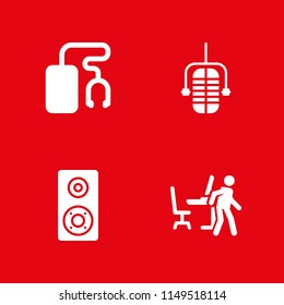 sound icon set. pause, ipod and speaker vector icon for graphic design and web