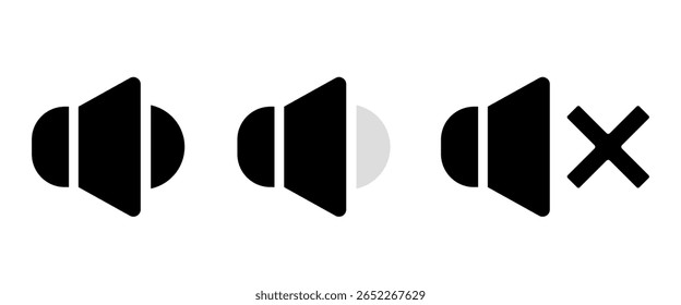Conjunto de iconos de sonido. Clipart de Vector aislado sobre fondo blanco.