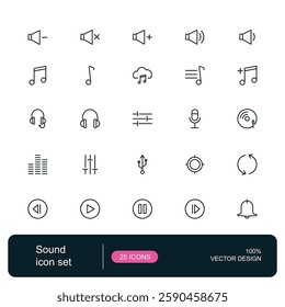 Sound icon set. Vector icons
