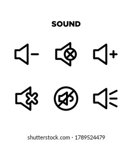 conjunto de iconos de sonido plantilla de ilustración vectorial en fondo blanco