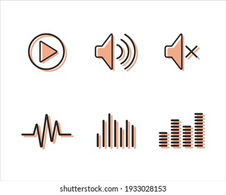 Sound Icon Set. Vector symbols on white background.