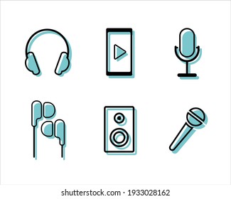 Sound Icon Set. Vector symbols on white background.