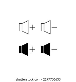 Sound icon set. Voice icon colection. Music icon. Speaker icon. Sound pictogram. Musical note. Audio sign. Sound button. Audio system. isolated on white background