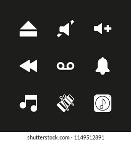 sound icon set. volume, record and eject vector icon for graphic design and web