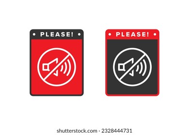 Sound icon sign vector design, icon boards are prohibited from noisy