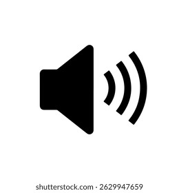 Sound Icon silhouette vector flat illustration design.