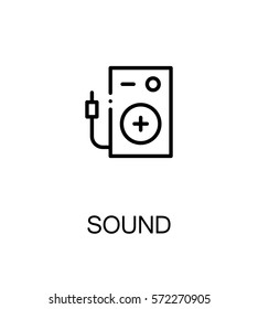 Sound icon. Single high quality outline symbol for web design or mobile app. Thin line sign for design logo. Black outline pictogram on white background