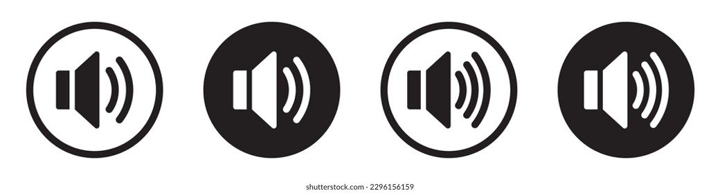 Soundsymbol. Lautsprechersymbol. Lautstärkensymbol, Vektorgrafik