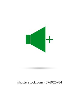 sound Icon Vector. Green icon and gray shadow 