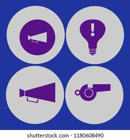 sound icon. sound vector icons set loud speaker, attention sign bulb and whistle
