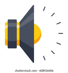Sound icon, vector illustration in flat style