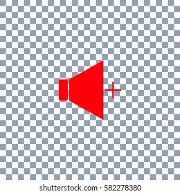 sound Icon Vector  on transparent background. Red icon