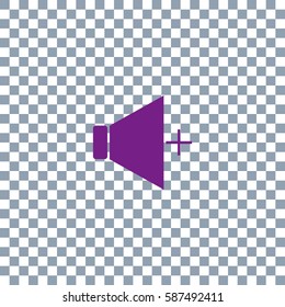 sound Icon Vector on transparent background. Violet icon