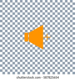 sound Icon Vector on transparent background. Orange icon