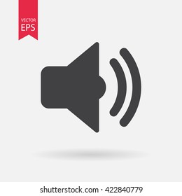 Sound Icon Vector, Speaker Sign Isolated On White Background.  Listening To Music, Volume On Off Concept. Audio Waves. Flat Style For Graphic Design, Logo, Web Site, Social Media, UI, Mobile App, EPS