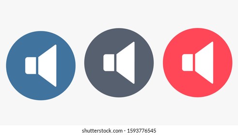 Sound icon vector An icon that increases and reduces the Sound icon vector showing the mute. A set of Sound icon vector with different signal levels in a flat style.Sound  vector in trendy.