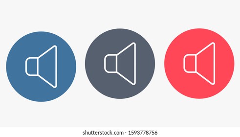 Sound icon vector An icon that increases and reduces the Sound icon vector showing the mute. A set of Sound icon vector with different signal levels in a flat style.Sound  vector in trendy.