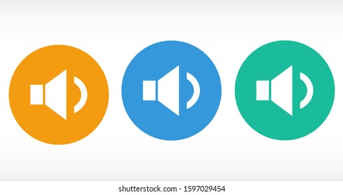 Sound icon vector An icon that increases and reduces the Sound icon vector showing the mute. A set of Sound icon vector with different signal levels in a flat style.Sound  vector in trendy.