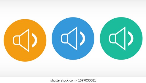 Sound icon vector An icon that increases and reduces the Sound icon vector showing the mute. A set of Sound icon vector with different signal levels in a flat style.Sound  vector in trendy.