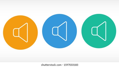 Sound icon vector An icon that increases and reduces the Sound icon vector showing the mute. A set of Sound icon vector with different signal levels in a flat style.Sound  vector in trendy.