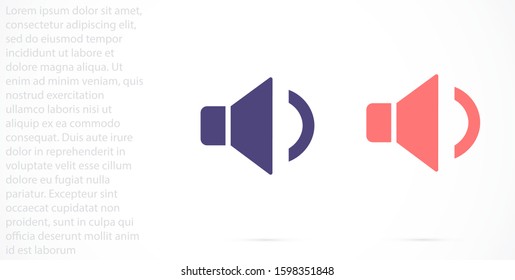 Sound icon vector An icon that increases and reduces the Sound icon vector showing the mute. A set of Sound icon vector with different signal levels in a flat style.Sound  vector in trendy.